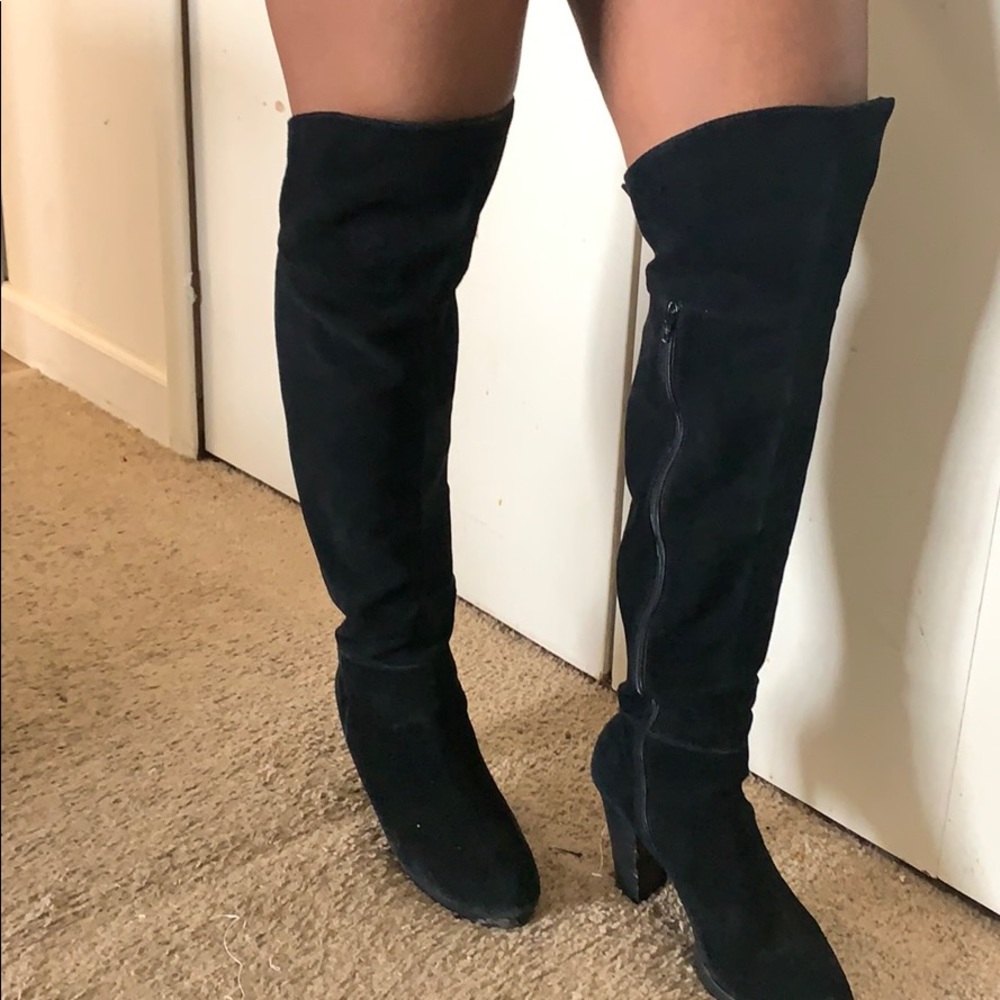 Black thigh high boots
